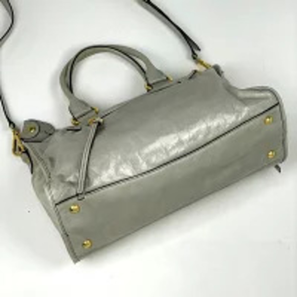 Miu Miu 2way Leather Shoulder Bag Gray